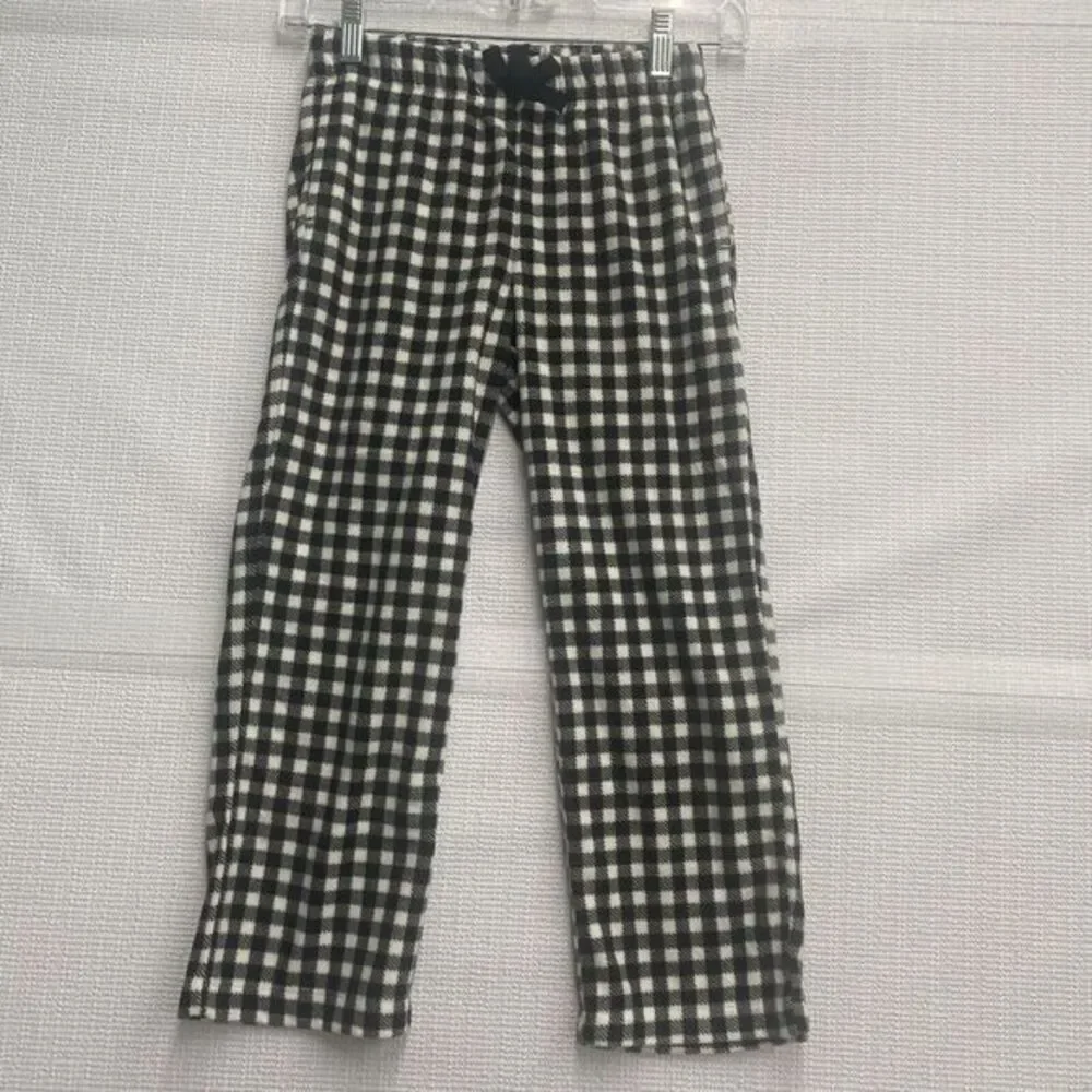 Old Navy Girls Small 6-7 Black Buffalo Plaid Microfleece Pajama Pants